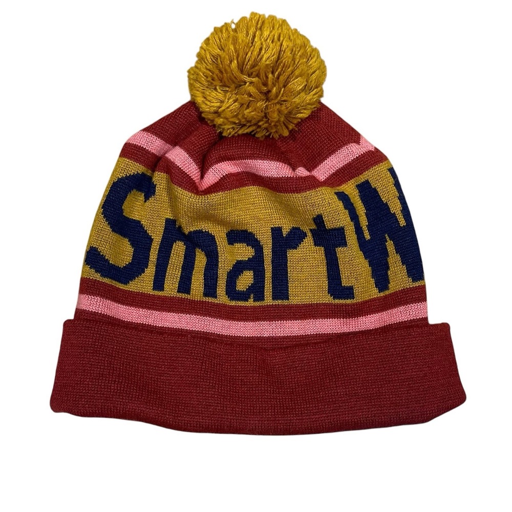 SmartWool Retro Logo Beanie One Size Merino Wool Blend Knit PomPom